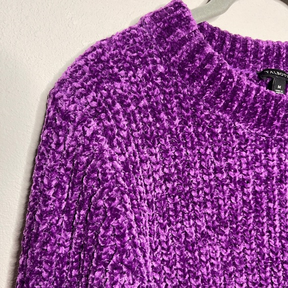 Talbots purple chenille chunky knit sweater - Picture 3 of 8
